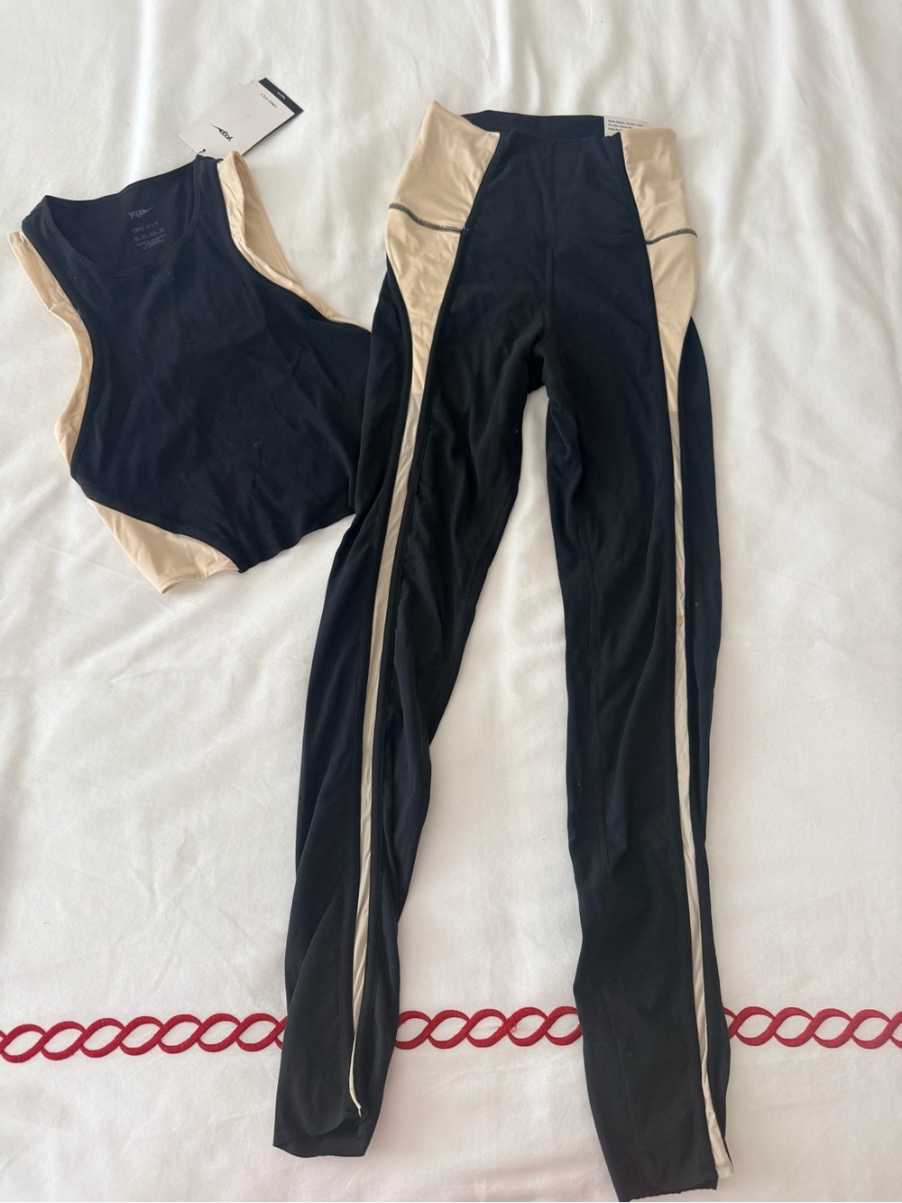 Nike Yoga Luxe Black and Beige Women’s Two-Piece Active Set